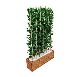 Ahşap Saksılı Yapay Bambu