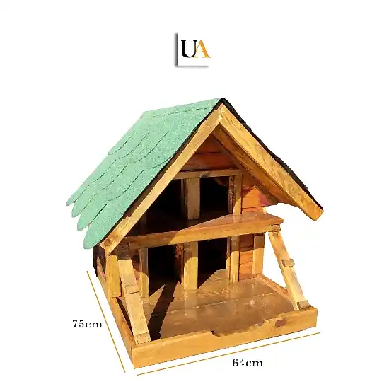 Ahşap Kedi Evi Dış Mekan İkili Kedi Evi Su Geçirmez Çatılı I UygunAhşap