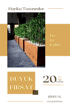 yapay bambulu ahşap saksı