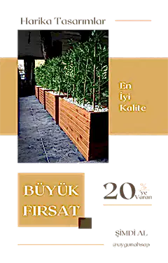 yapay bambulu ahşap saksı