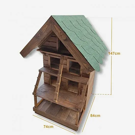 Dış Mekan Büyük Çoklu Ahşap Kedi Evi Modelleri I UygunAhşap