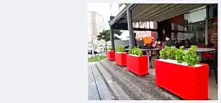 Renkli Lambri Ahşap Saksı