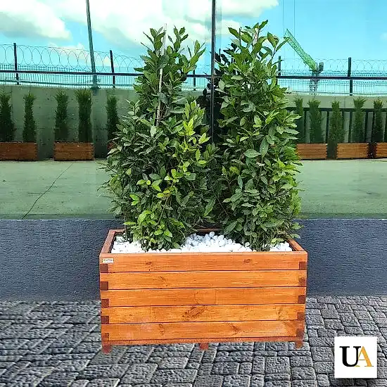 Emprenyeli Kahverengi Dış Mekan Büyük Ahşap Saksı I UygunAhşap