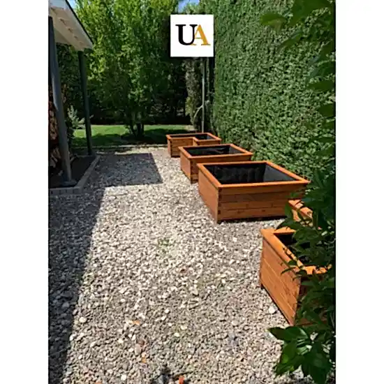 Emprenyeli Kahverengi Dış Mekan Büyük Ahşap Saksı I UygunAhşap