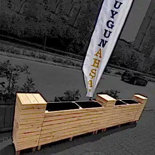 Dış Mekan Büyük Uzun Ahşap Saksı Modelleri I UygunAhşap