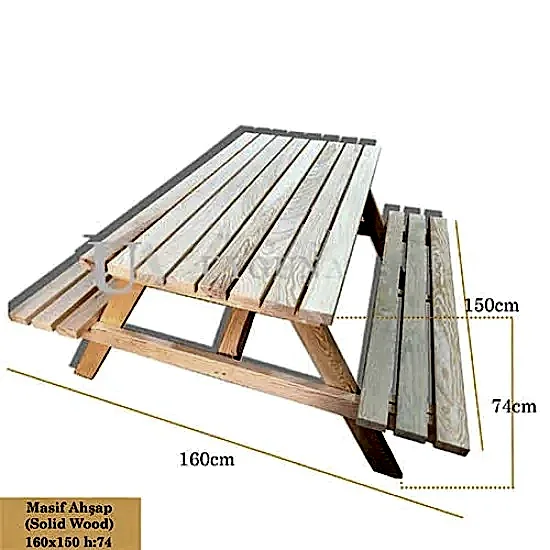 Ahşap Piknik Masası 6 Kişilik Ahşap Piknik Masası - Bahçe Masası I UygunAhşap