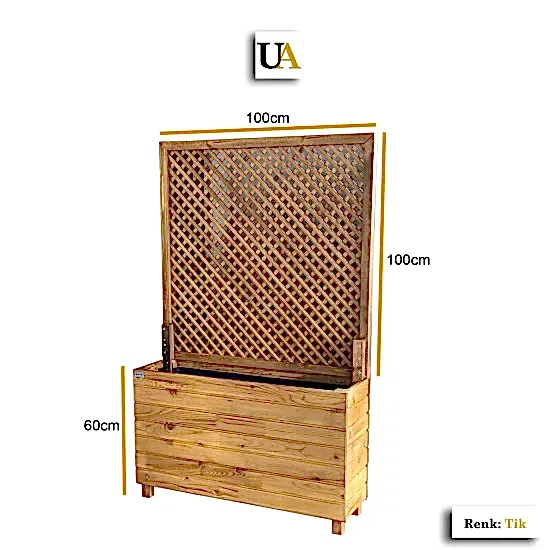 Seperatörlü Ahşap Saksı Paravan I UygunAhsap