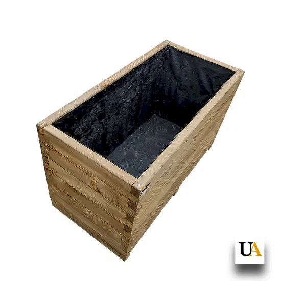 Emprenyeli Kahverengi Dış Mekan Büyük Ahşap Saksı I UygunAhşap