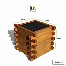 Uzun Kertme Ahşap Saksı