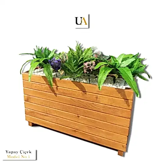 Renkli Yapay Çiçek I Yapay Çiçek Modelleri I Ahşap Saksı